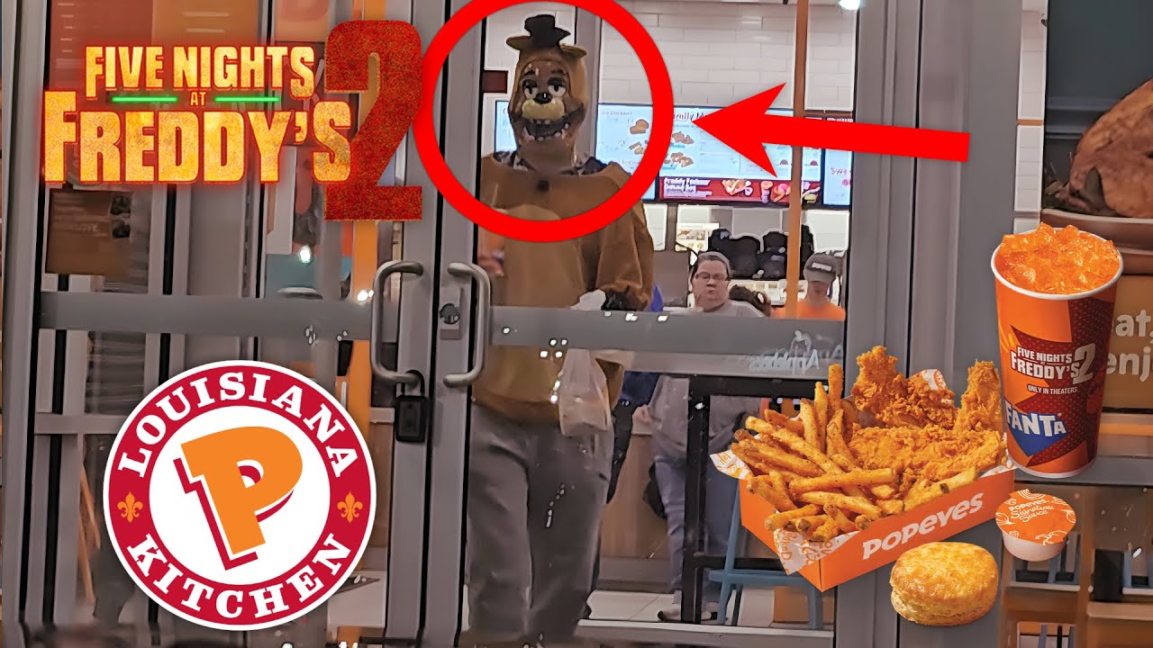 Freddy Fazbear Tries The Popeyes FNAF Meal!