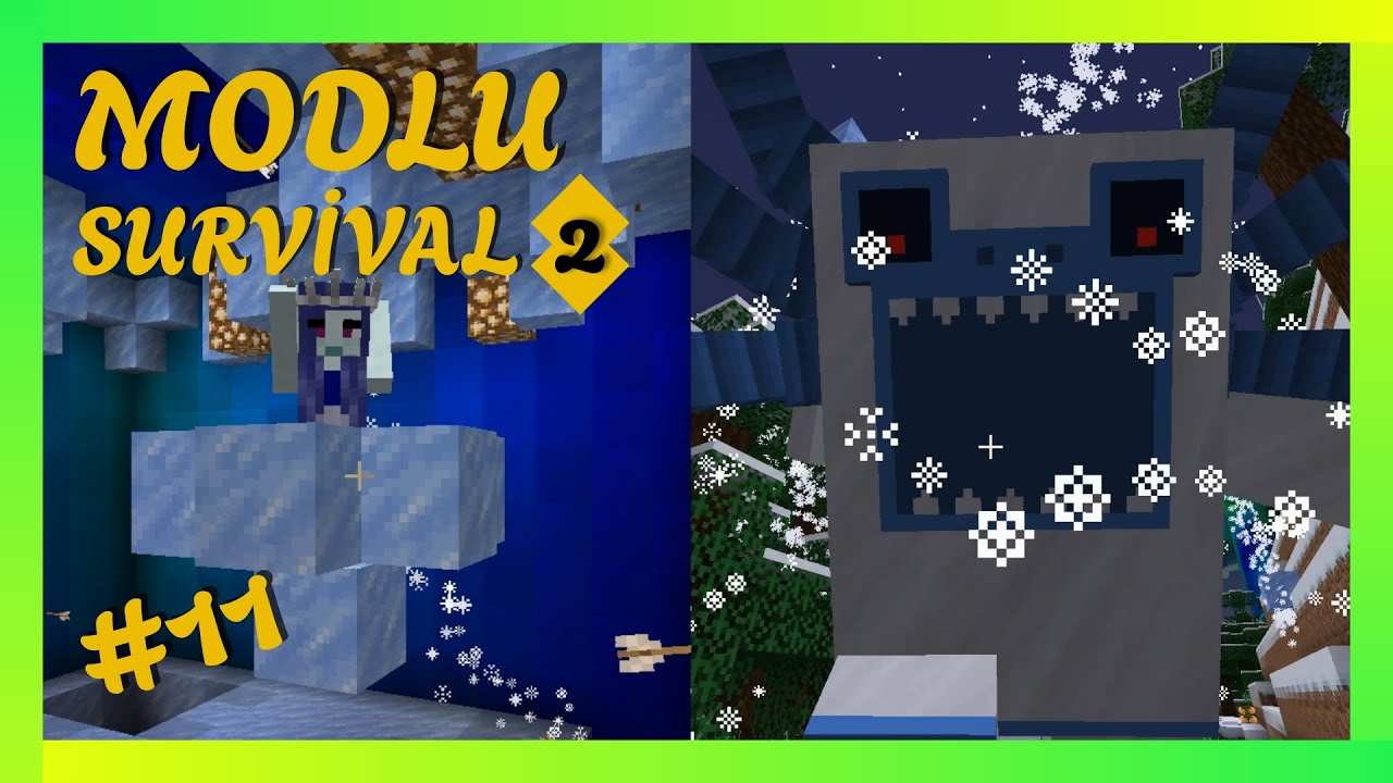 BUZ KRALİÇE'Sİ ve DEV YETİ BOSS'LARINA MEYDAN OKUDUK  -  Modlu Survival #11