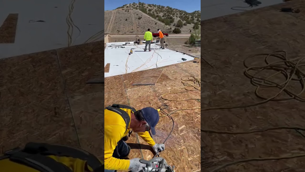 Construction Crew Works Amidst Distant Wildfire Smoke#construction #wildfire #smoke