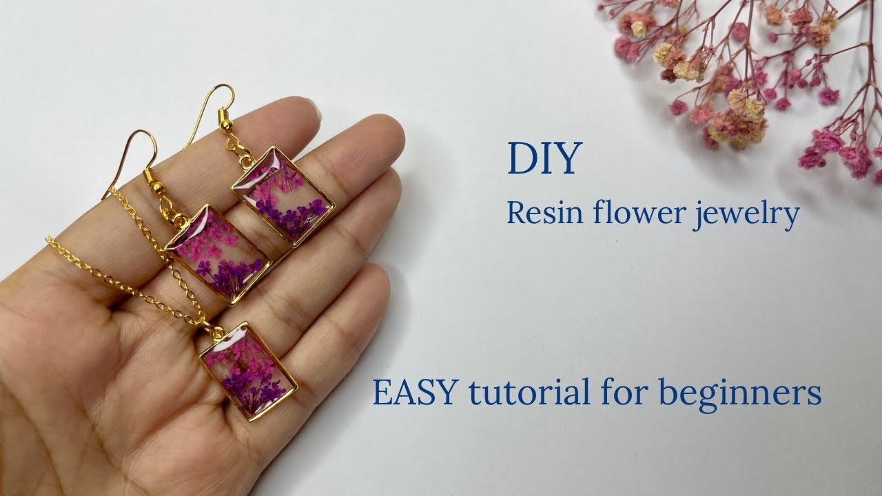 DIY Resin Flower jewelry Using UV Resin - Easy Tutorial For Beginners  #resinart #resinjewelry #diy