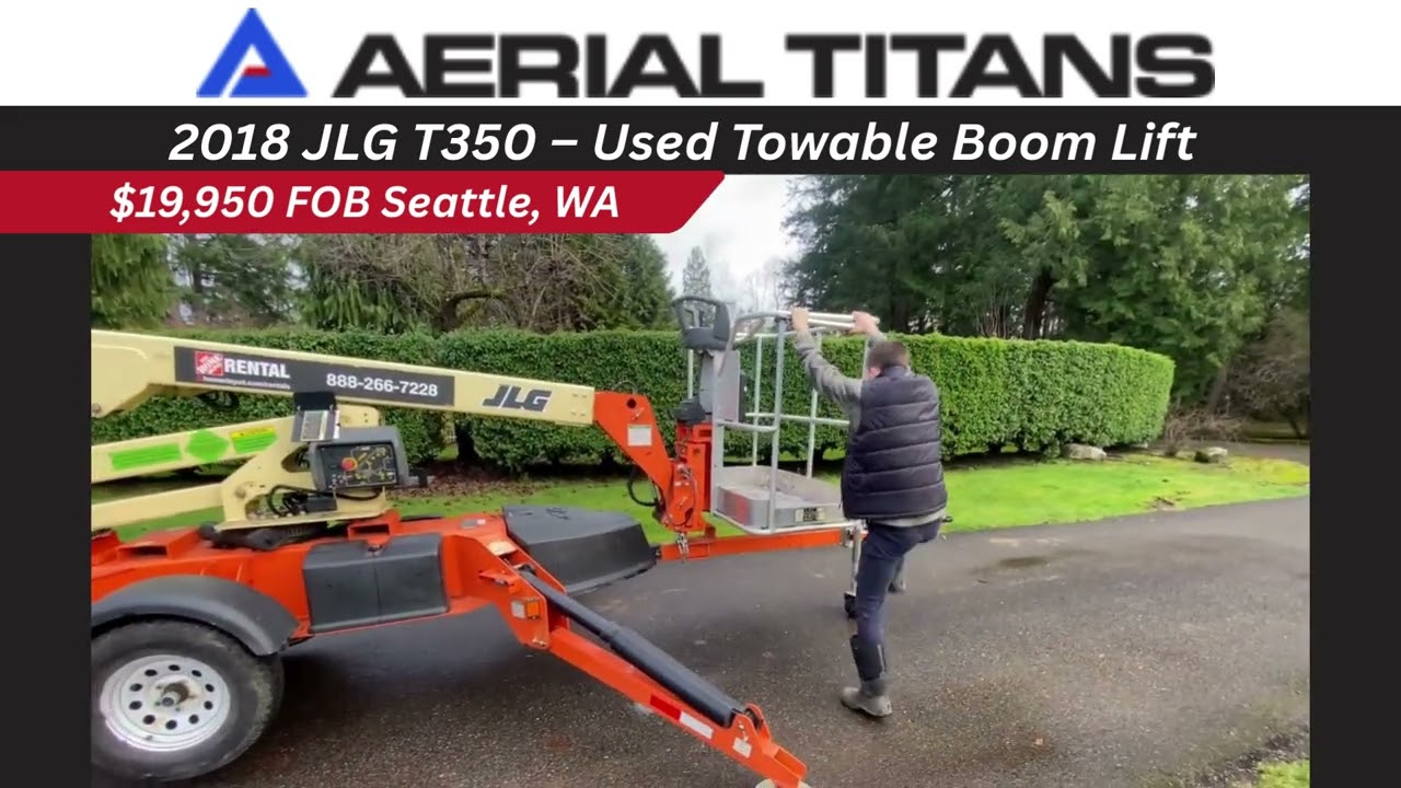 FOR SALE: 2018 JLG T350 Towable Boom Lift | Low Hours | $19,950