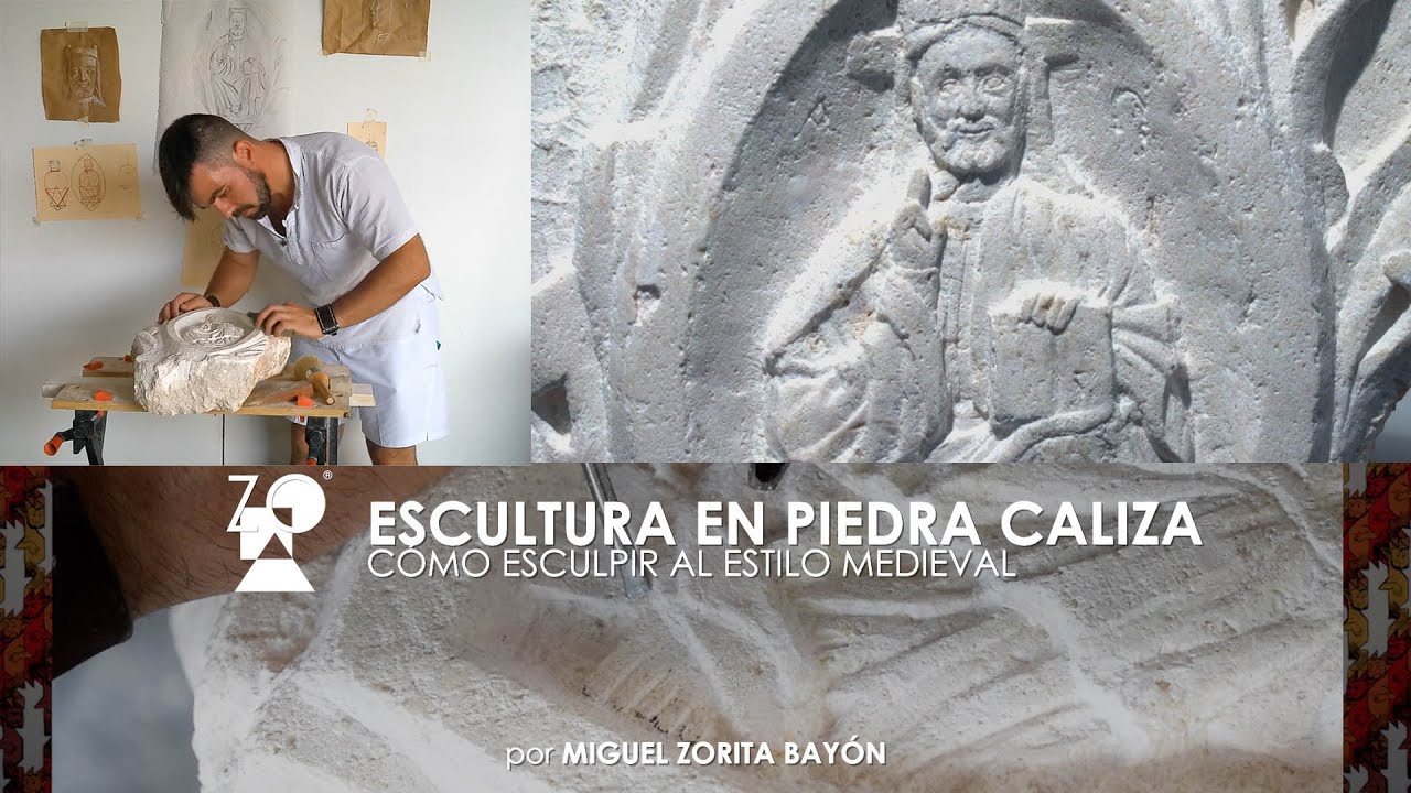Escultura piedra CALIZA (Cómo hacer PASO a PASO un RELIEVE al estilo MEDIEVAL) [Miguel Zorita Bayón]