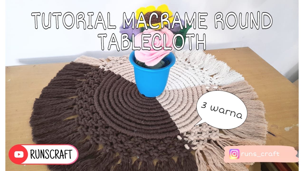 TUTORIAL BIG COASTER MACRAME || MACRAME ROUND TABLECLOTH || DIY CRAFT || TAPLAK BULAT