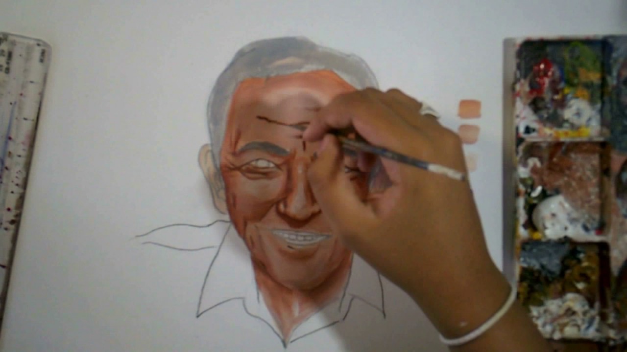 How to Paint an Old Person in Acrylics (Timelapse)