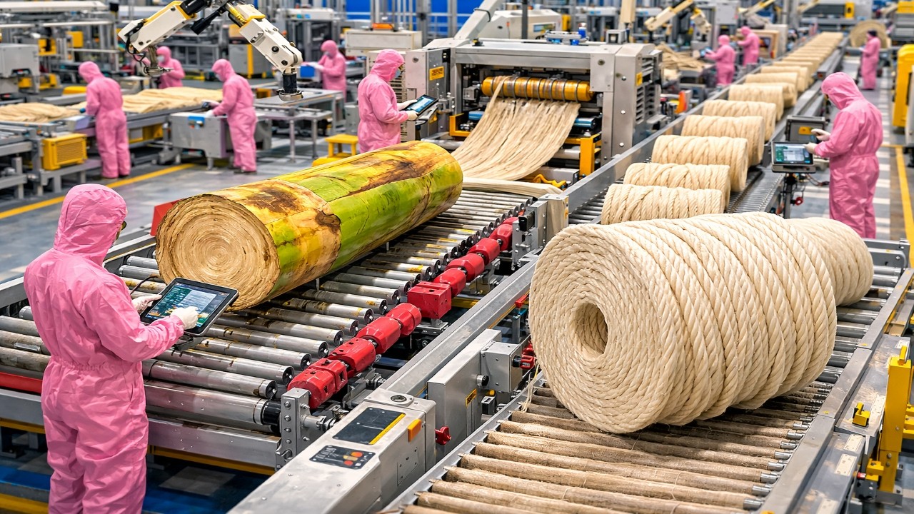 Inside a factory that produces rope from banana fibers in a way you've never seen before.