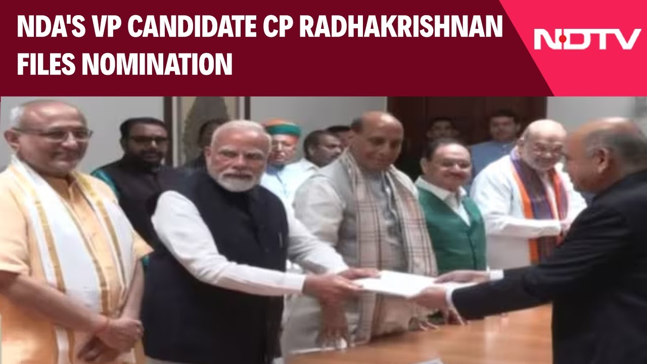 NDA's Vice President Candidate CP Radhakrishnan Files Nomination, Accompanied By PM Modi