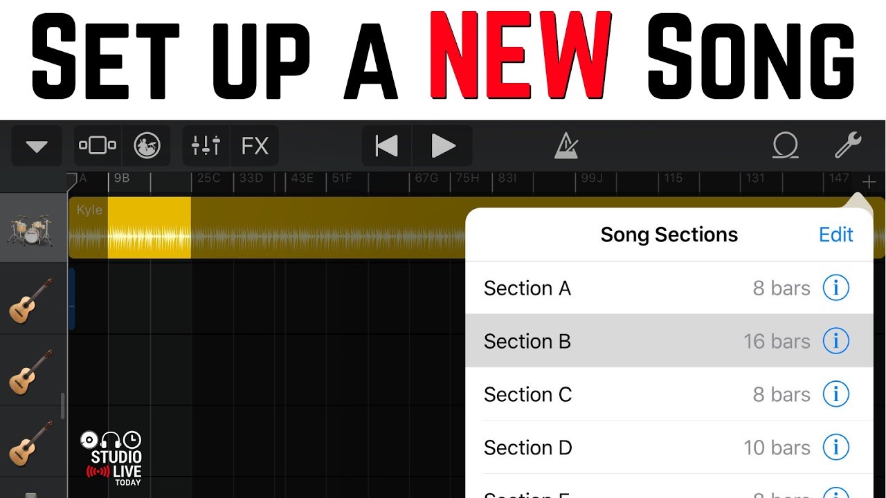 How I set up a GarageBand iOS project (iPhone/iPad)