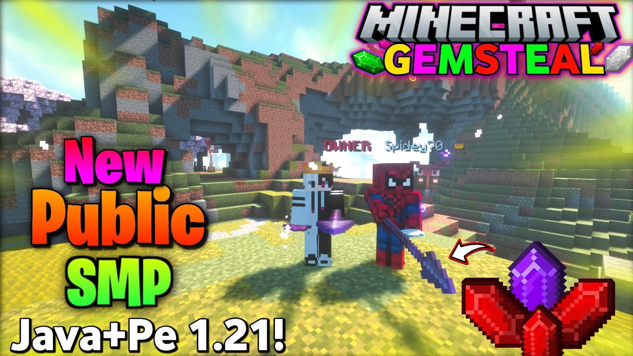 🔥 New Public Gem Steal SMP 2026 💎 | Cracked Java + PE | 24/7 Online | Free To Join 🍕