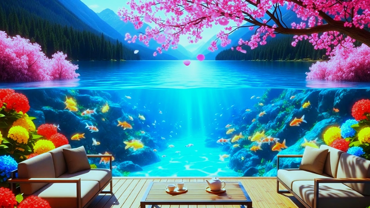 Peaceful Garden Lake Retreat ☕ Gentle Music for Relaxation, Sleep & Stress Relief 🌿🎧✨