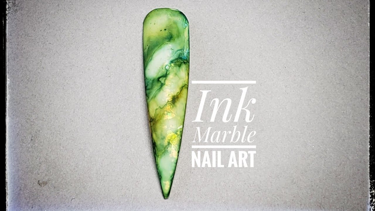 Marble nail art using alcohol ink tutorial
