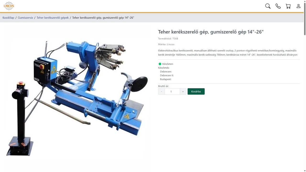 Lincos® T568 Teher kerékszerelő gép, gumiszerelő gép 14