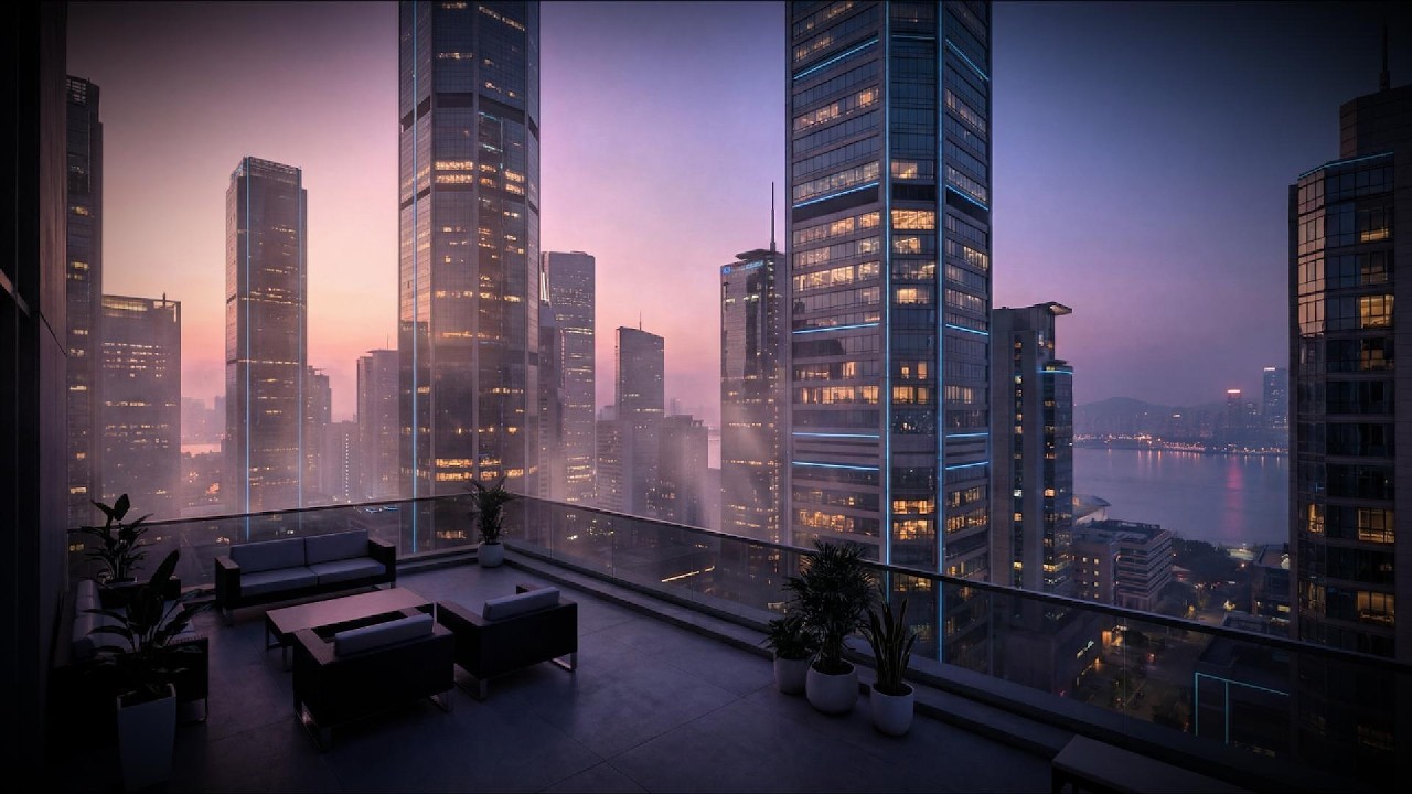 Futuristic City at Dusk — Calm Ambient for Relaxation | 10 Minutes