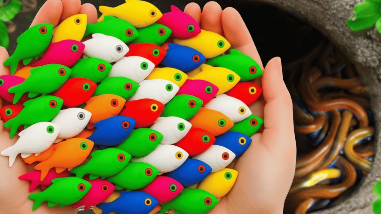Catch Colorful Ornamental Aquarium Fish in Tiny Pond, Goldfish, Guppy, Betta Fish, Koi, Eel, Turtle