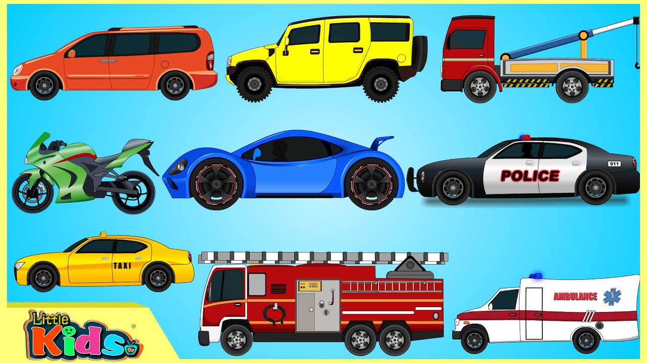 Learning Street Vehicles | Cars and Trucks for Kids | Videos for Children | Little Kids TV