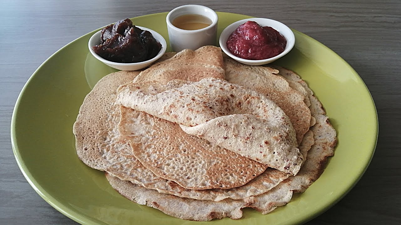 Crepes o panqueques con los residuos de la leche de almendras ¡Sin lácteos, sin azúcar y sin gluten!