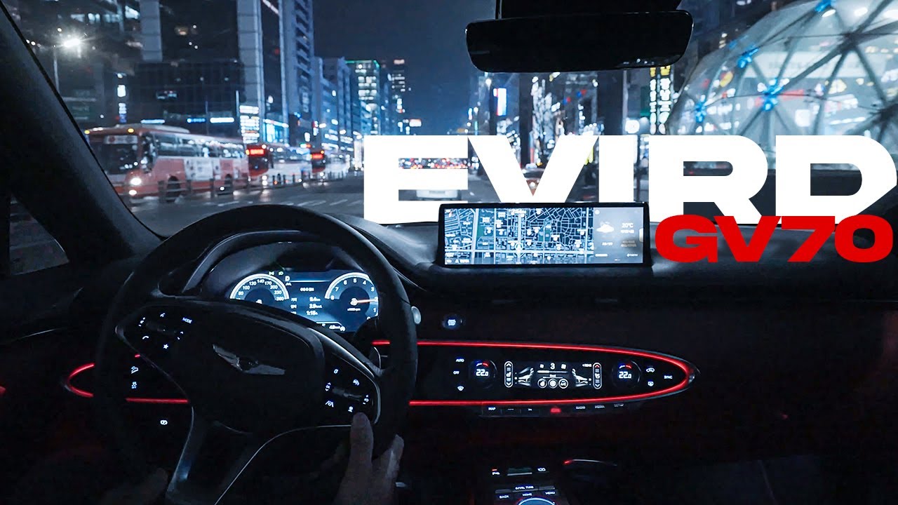2021 GENESIS GV70 2.5 T-GDi AWD SPORTS POV Ex/Interior  [4K] - Seoul Night Drive (GangNam)