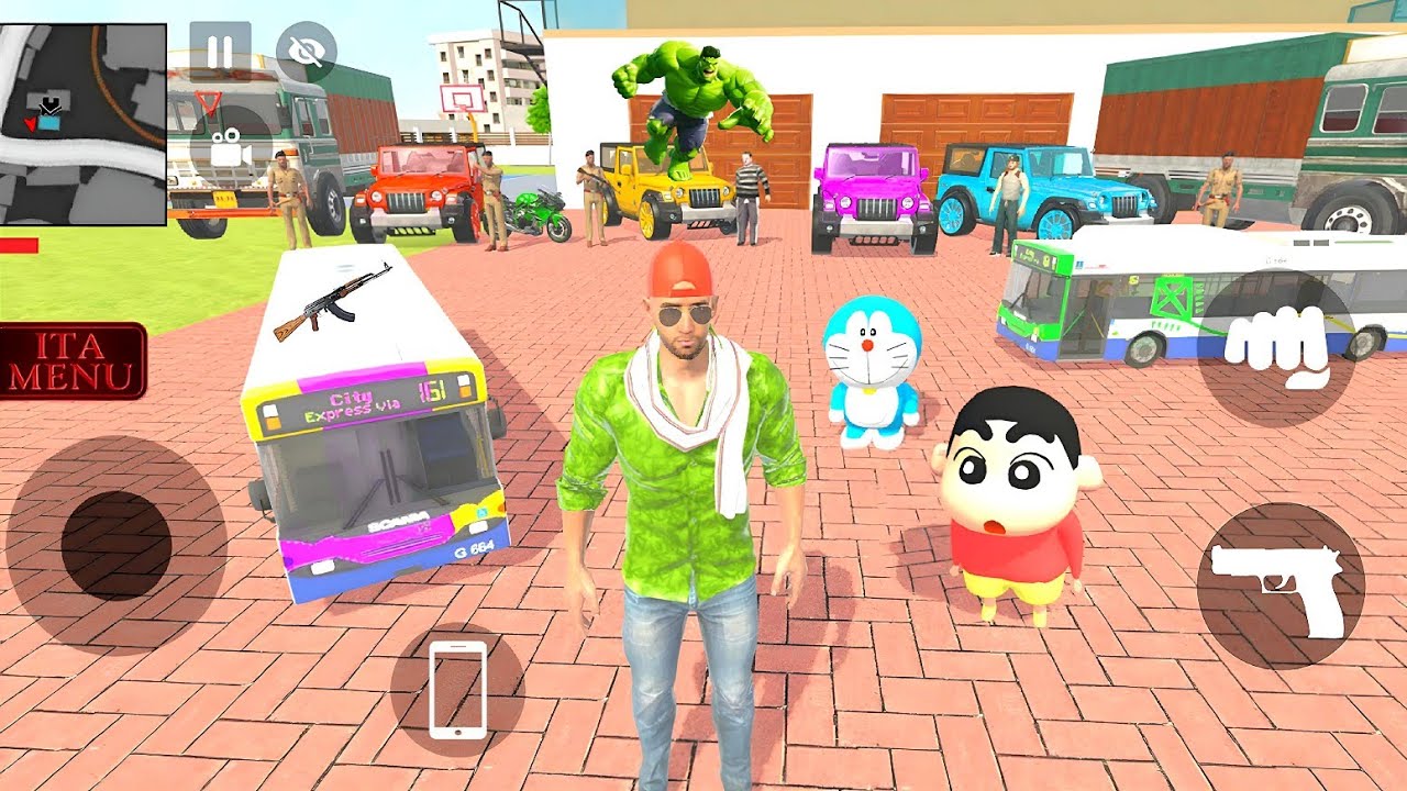 Franklin & Shinchan Purchase Mini Bus 💥🎉 With Doraemon And Hulk - Indian Theft Auto Simulator Game 