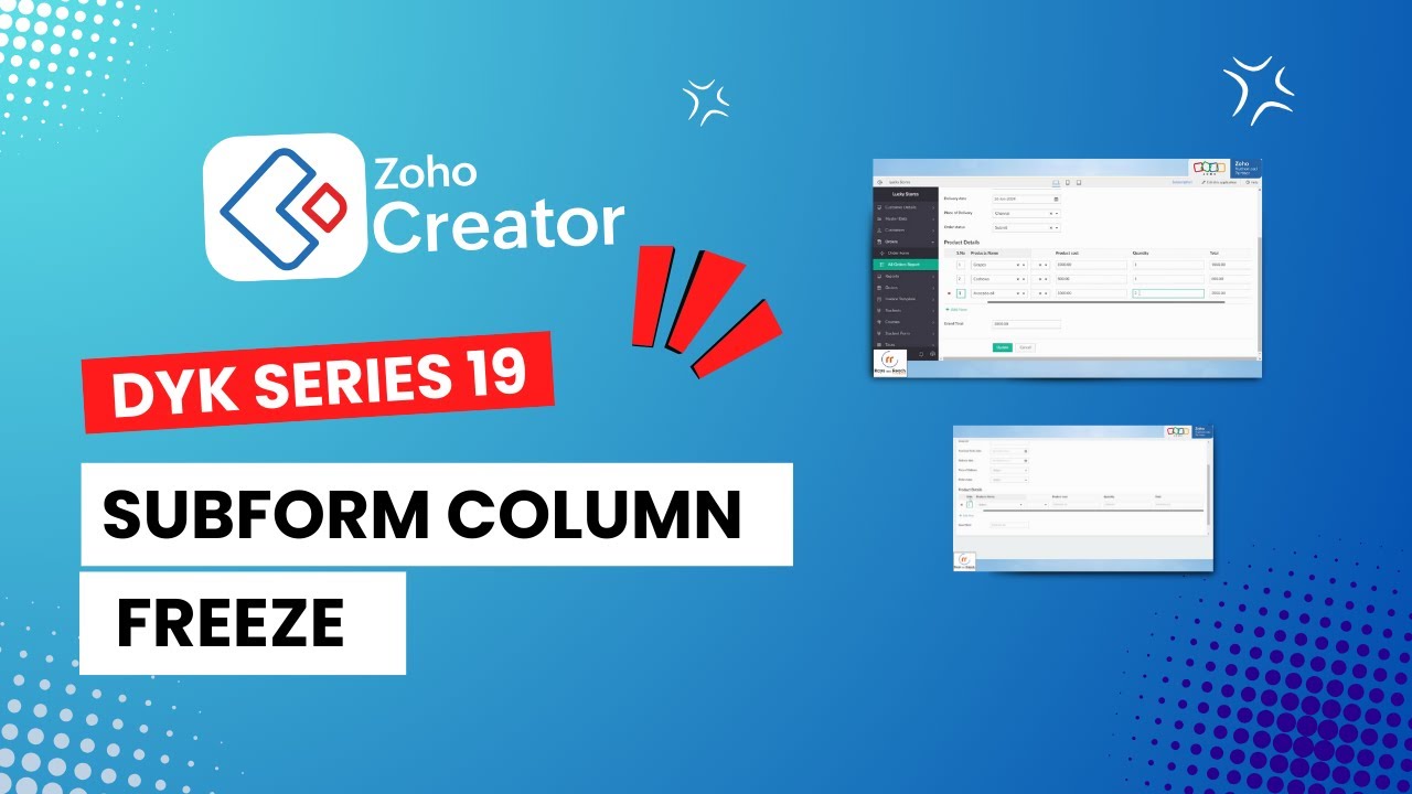 #19 Zoho Creator New Subform Column Freeze Feature  ( தமிழில் ) !
