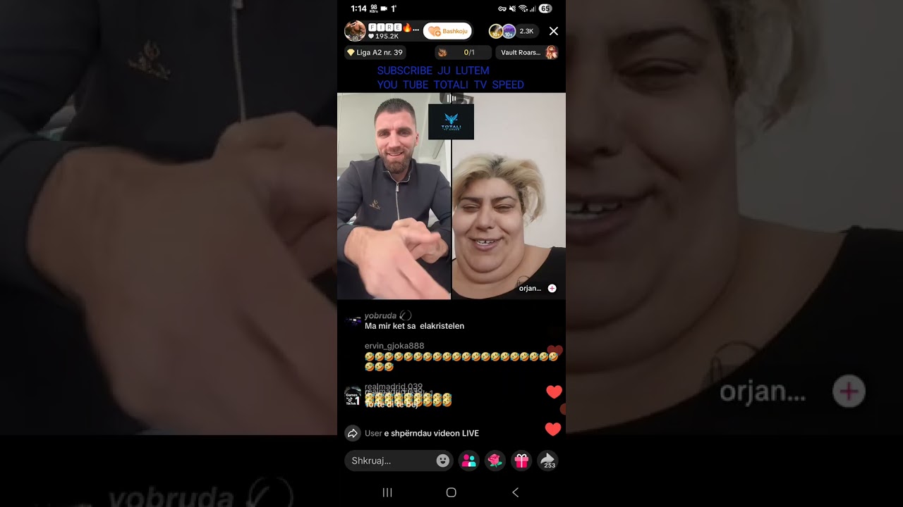 Fire dhe Orjana Live tik tok Fire shan ofendon #showbizshqip #albania #kozakbraci 