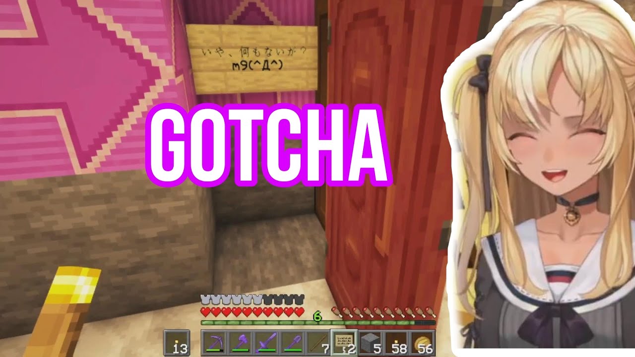 Shiranui Flare Wheezing At Her Own Masterpiece Trap Door | Minecraft [Hololive/Eng Sub]