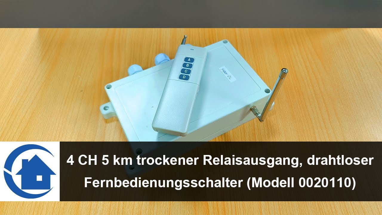 4 CH 5 km trockener Relaisausgang, drahtloser Fernbedienungsschalter