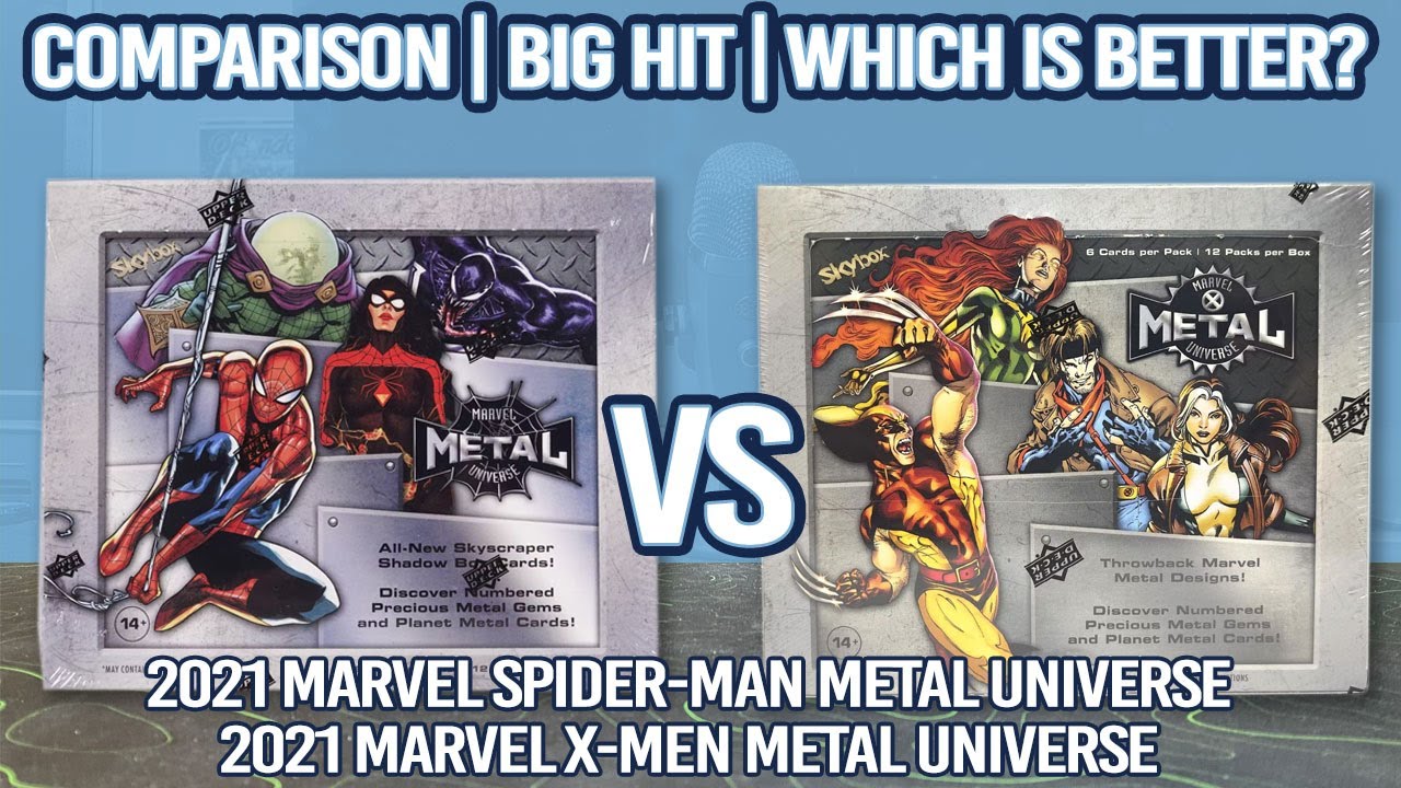 2021 MARVEL METAL SPIDERMAN VS XMEN HOBBY BOX COMPARISON