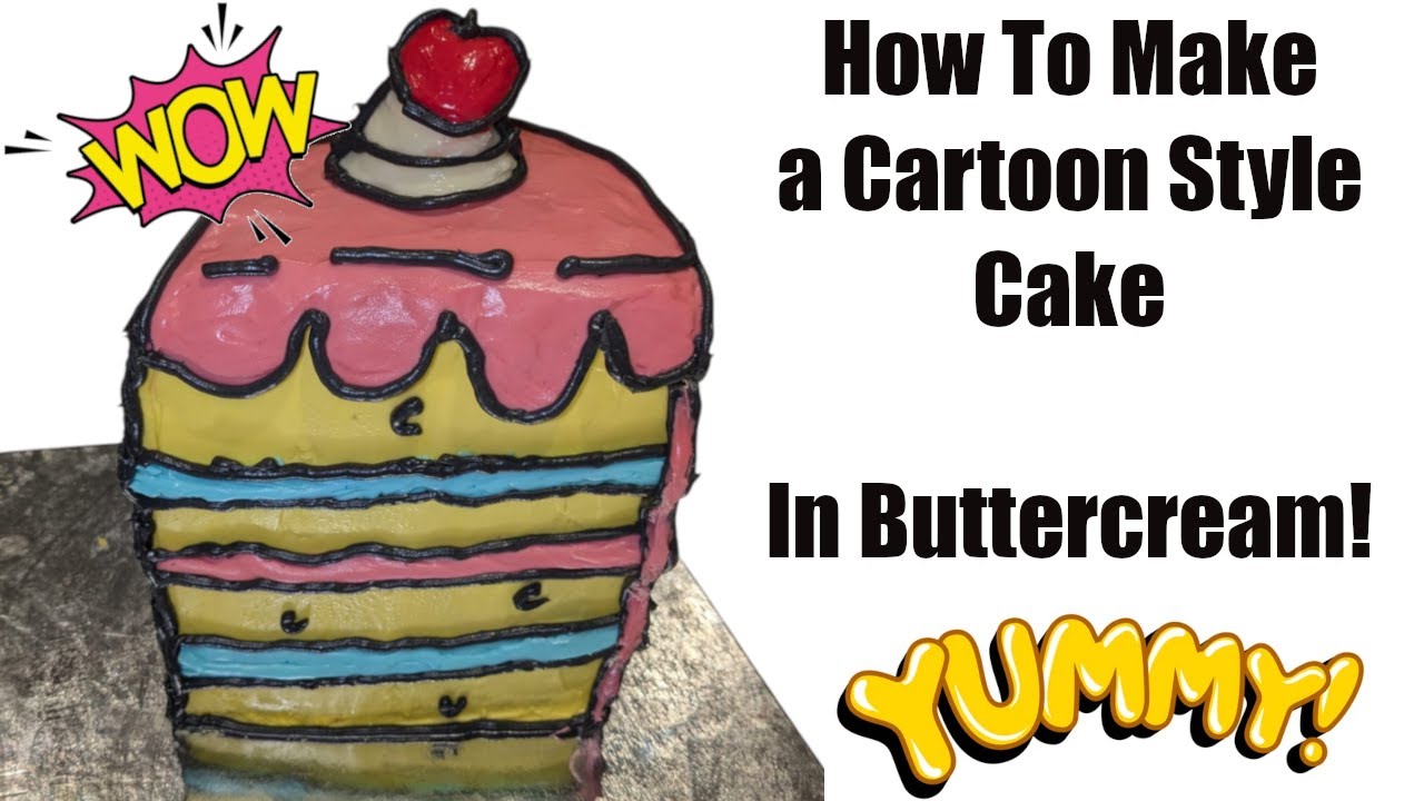 Pop-art Cake Tutorial:  Achieve A Comic Book Look With Buttercream! 2D Cake Decorating How-To