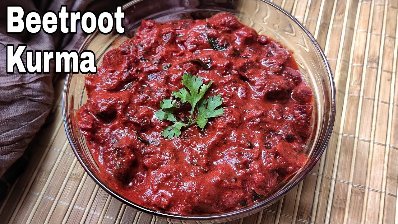beetroot kurma | beetroot korma | how to make beetroot kurma | side dish for roti poori chapatti