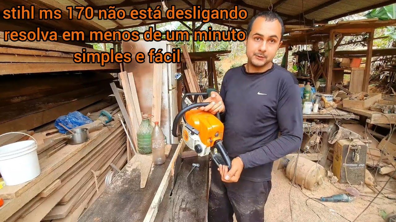 motosserra Stihl MS 170/180 Não quer desligar, Resolva de forma fácil e rápido