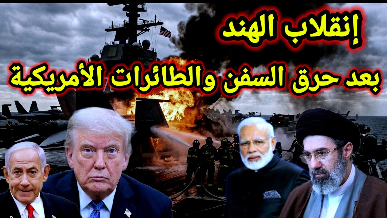 مفاجأة 👈 الهند تذهب لإيران بعد حرق السفن الأمريكية وسقوط الطائرات و80 مصاب داخل الكيان