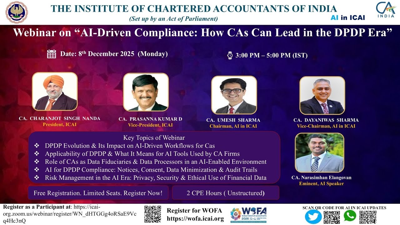 Webinar on AI-Driven Compliance: How CAs Can Lead in the DPDP Era