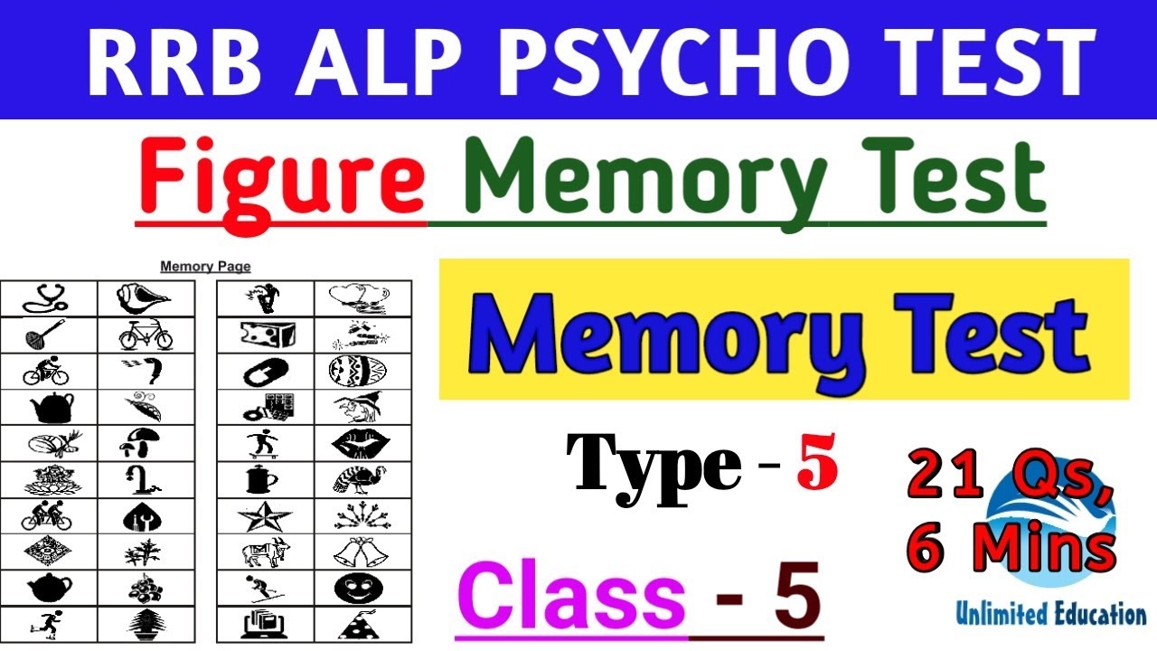 ALP PSYCHO TEST | MEMORY TEST | FIGURE MEMORY TEST| Class - 5 | RRB ALP PSYCHO TEST CBT3