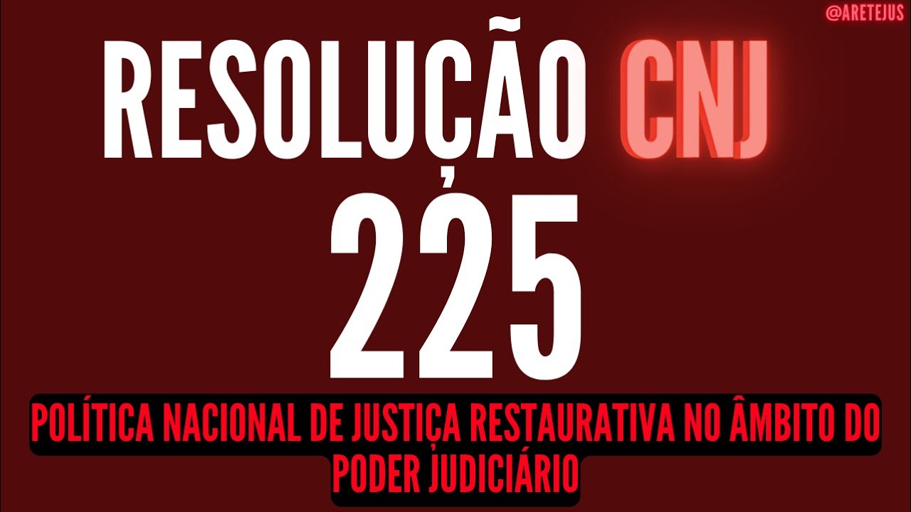 Resolução 225 CNJ Política Nacional de Justiça Restaurativa no âmbito do Poder Judiciário 🎧📚