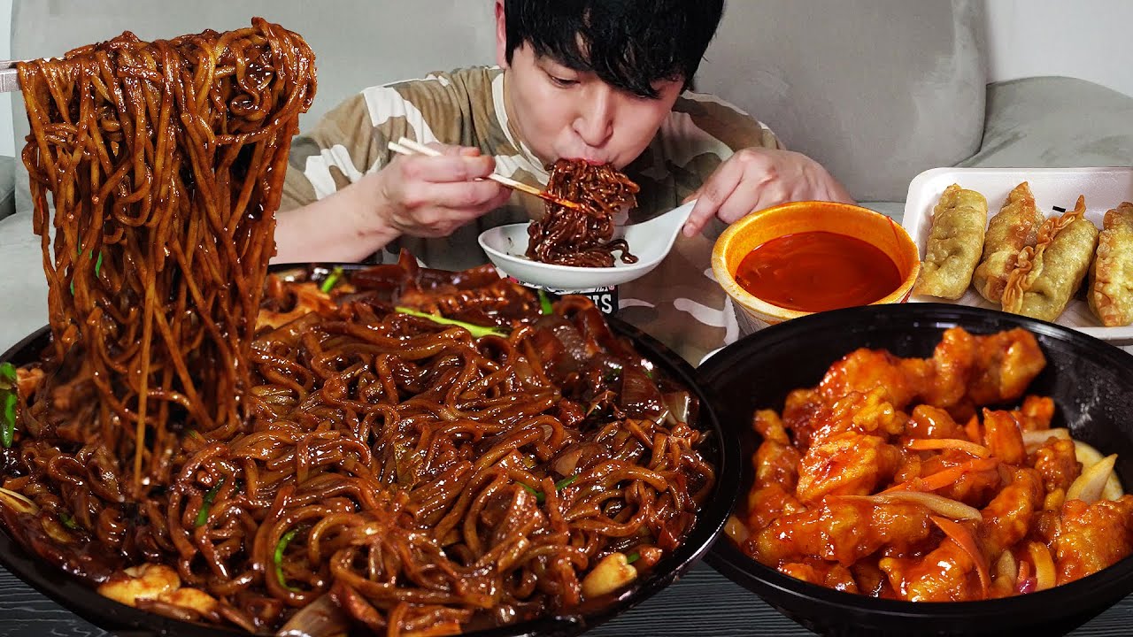 Jajangmyeon съели поздно ночью! MUKBANG REALSOUND ASMR EATINGSHOW