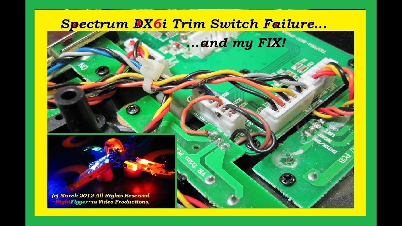 Spektrum DX6i Trim Switch Failed and my FIX.