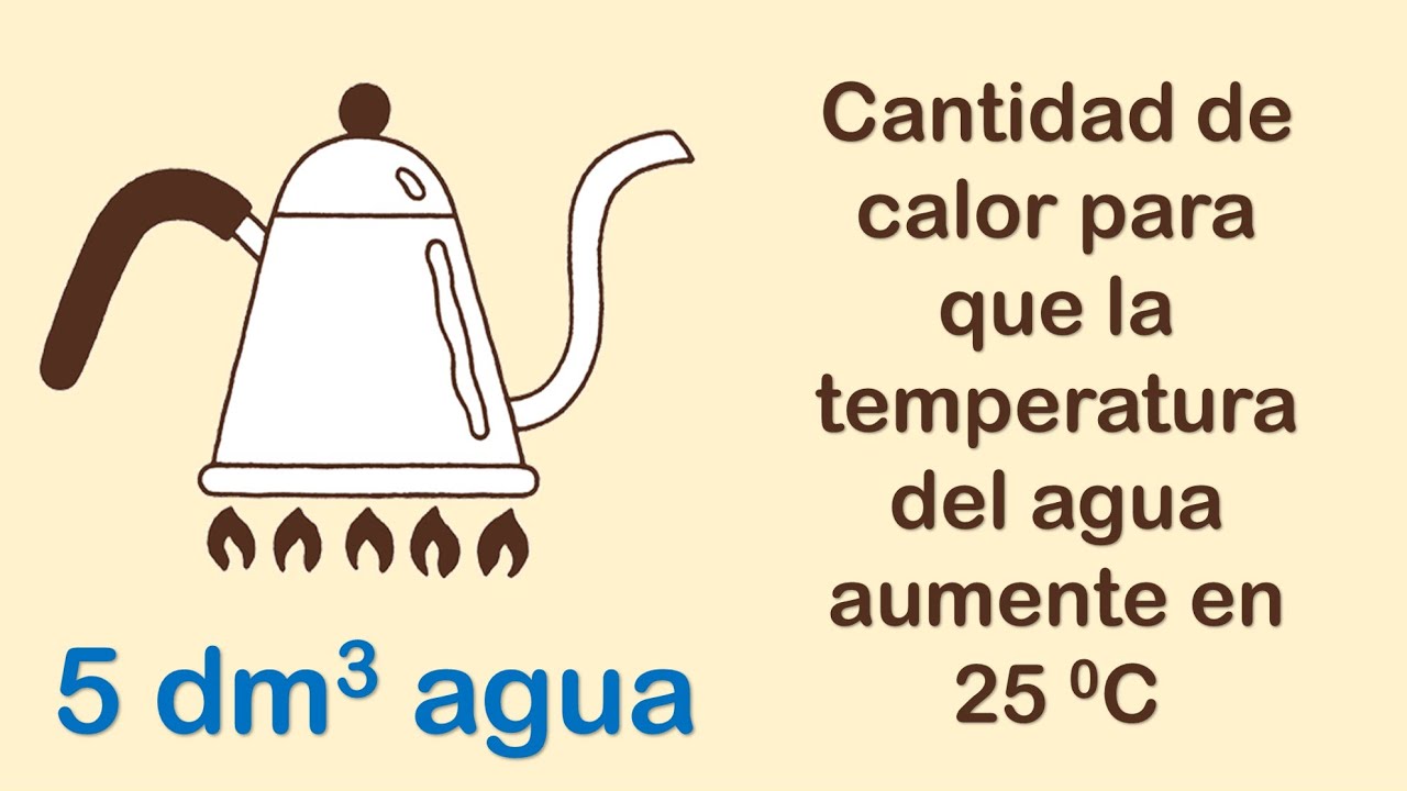 Cantidad de calor para que la temperatura del agua aumente en 25 ºC