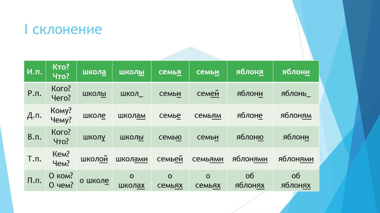 Урок 14 - Имя существительное Склонение - TopTilder