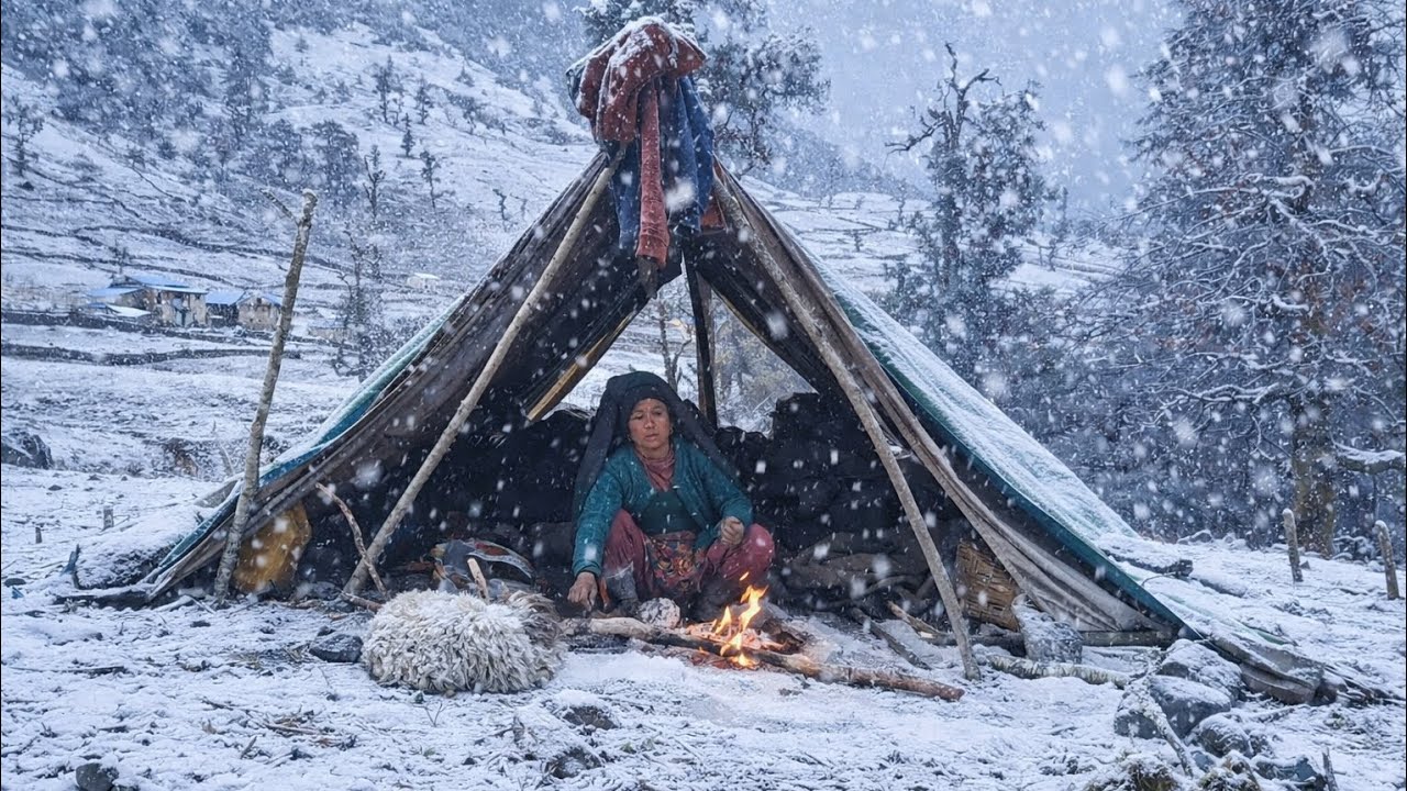 Best Life in A Himalayan Shepherd’s During the Snowfall | Most Relaxing | Village Documentary Video 