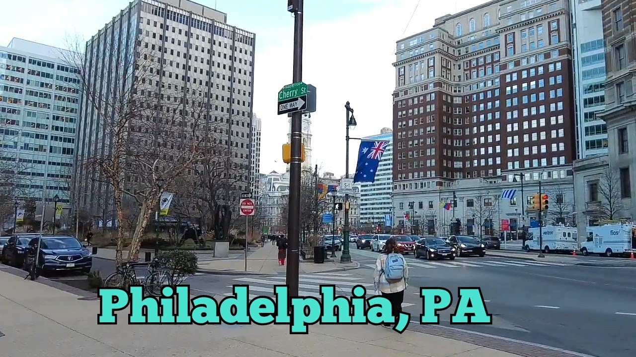 Walking around Logan Square area in Philadelphia, Pennsylvania