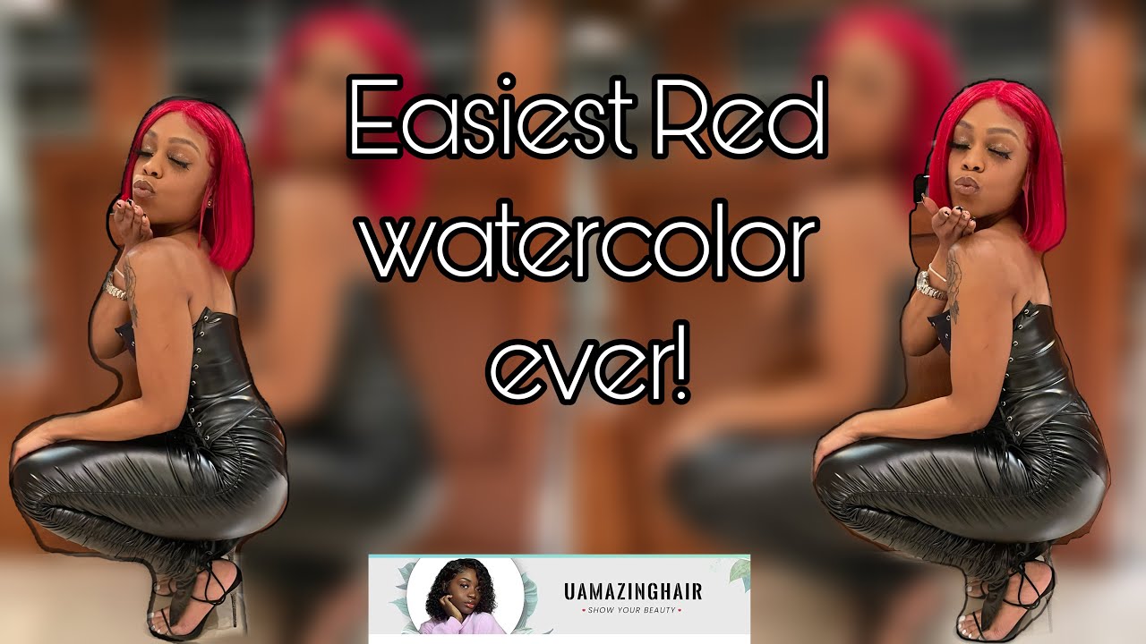 EASY WATERCOLOR RED BOB | UMAZING HAIR | THEEKAYLATIONA