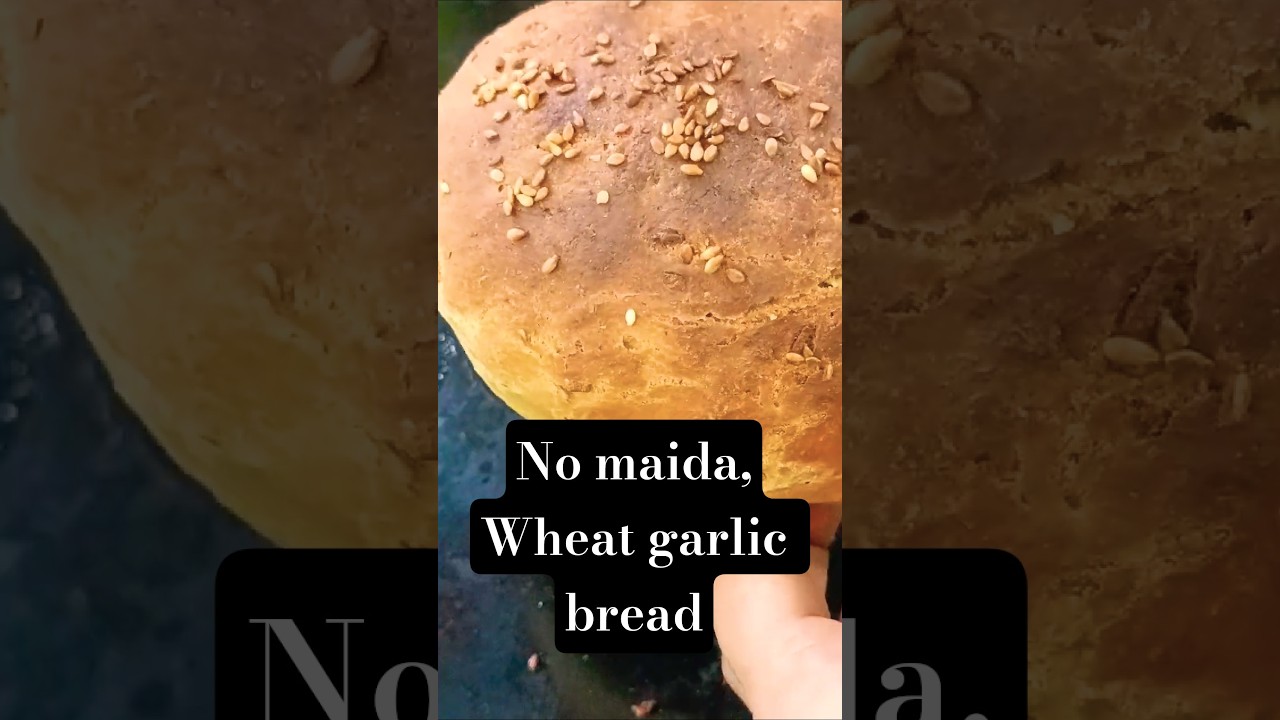 Wheat Garlic bread | No Maida Bread Recipe | Homemade Garlic Bread #shorts