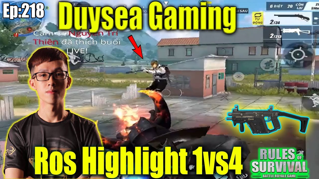 Duysea ROS Highlight 1vs4,Duysea Most Kill All,Duysea Gaming,Rules of Survival,Ep:218