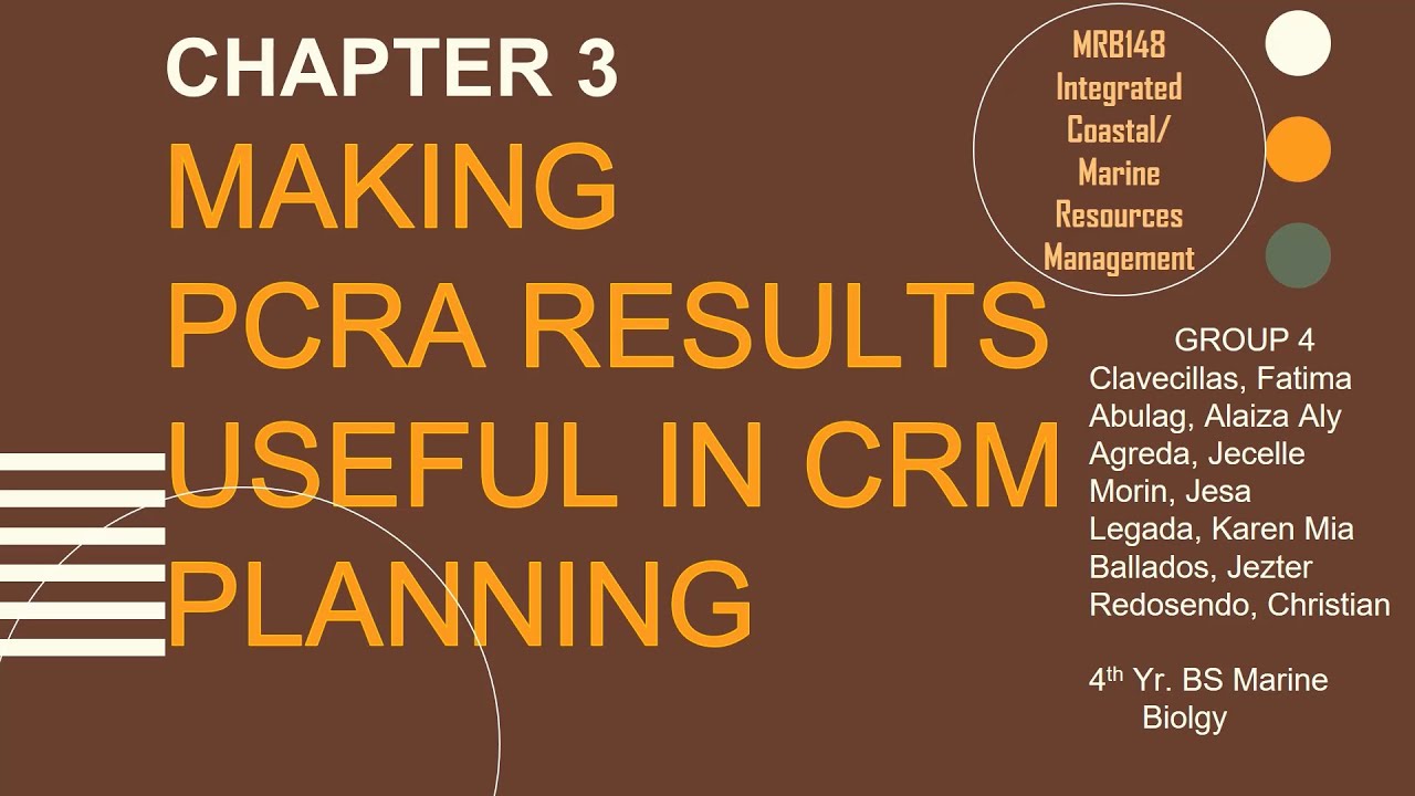 Making PCRA Results useful in Coastal Resource Management Planning | Marinebio101 | Philippines