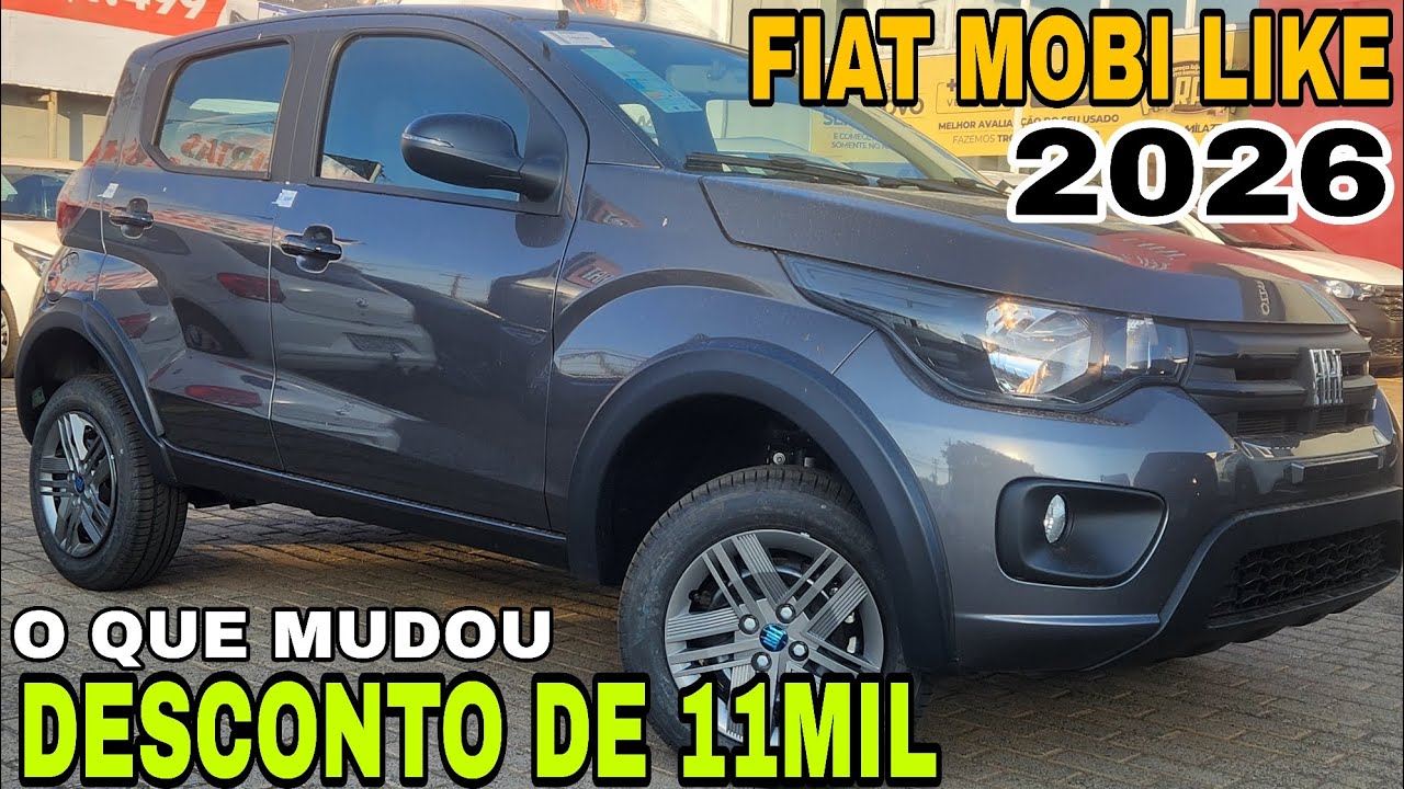 NOVO FIAT MOBI LIKE 2026 EM DETALHES | Chega com Novidades e mais Barato!!!