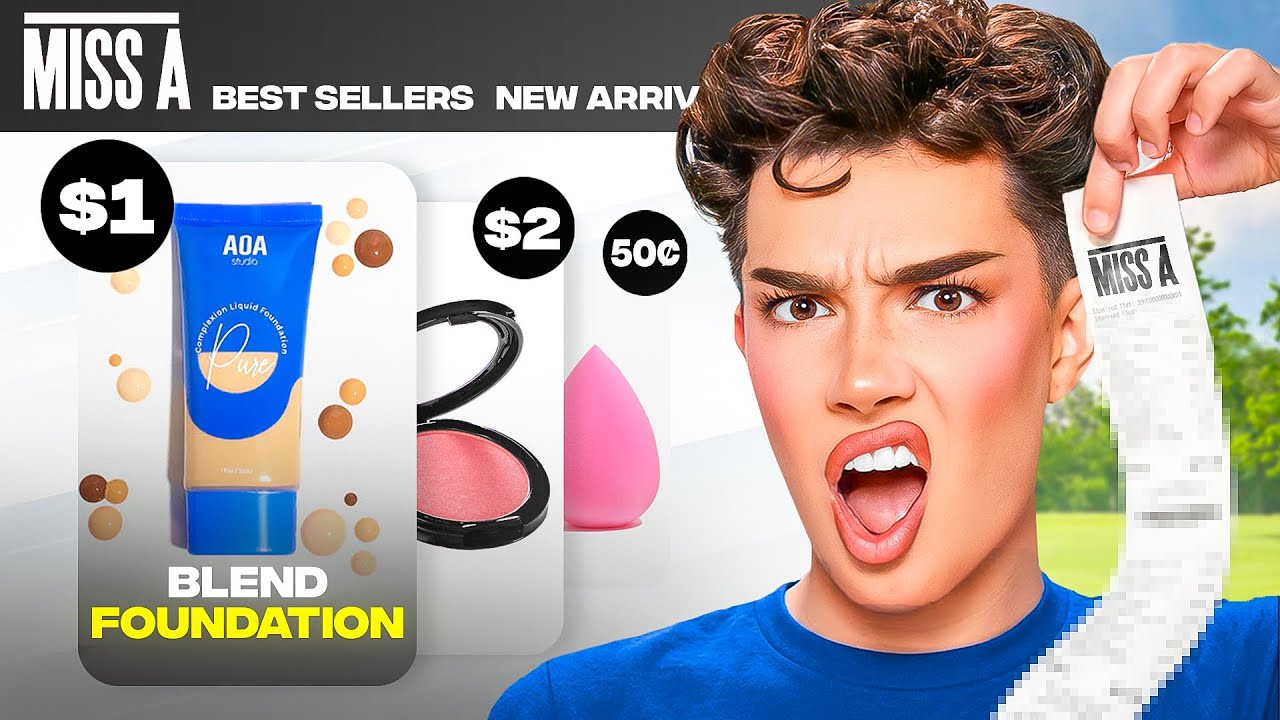 FULL FACE OF MAKEUP FROM SHOP MISS A! Everything’s $1?! 🤯