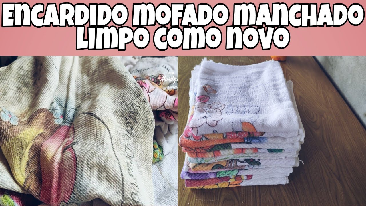 Panos de pratos igual pano de chão mofados limpos como novos #dica