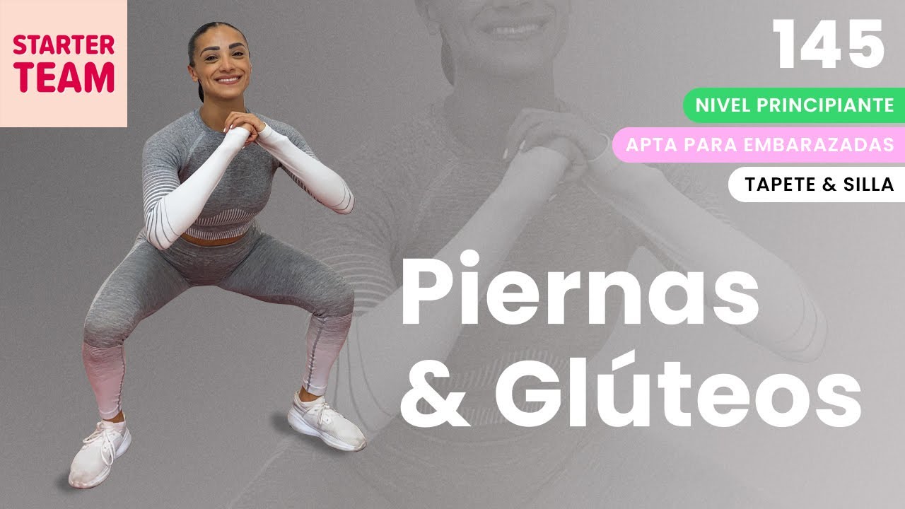 Piernas & Glúteos 🔥| Entrenamiento bajo impacto, principiantes y embarazadas ✨| 22/30