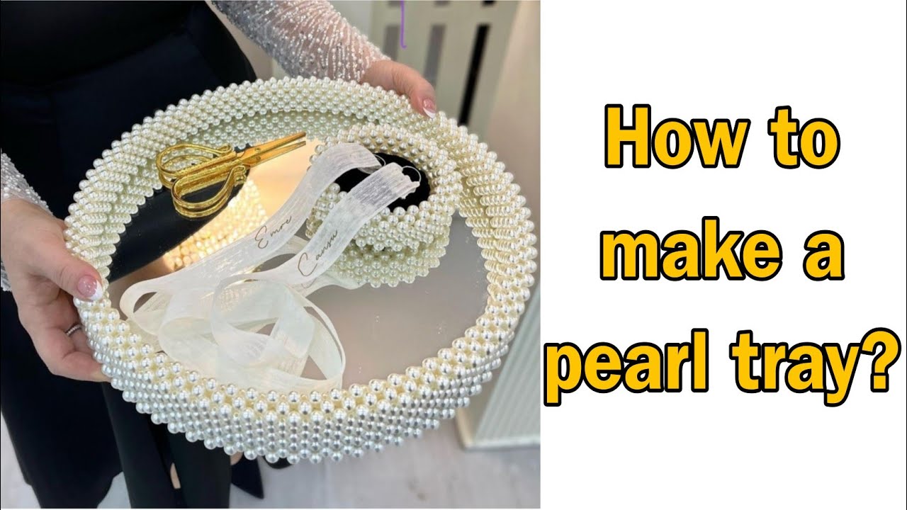 آموزش سینی مرواریدی درده دقیقه/How to make a pearl tray?/اموزش مروارید بافیjewelry making/beaded bag