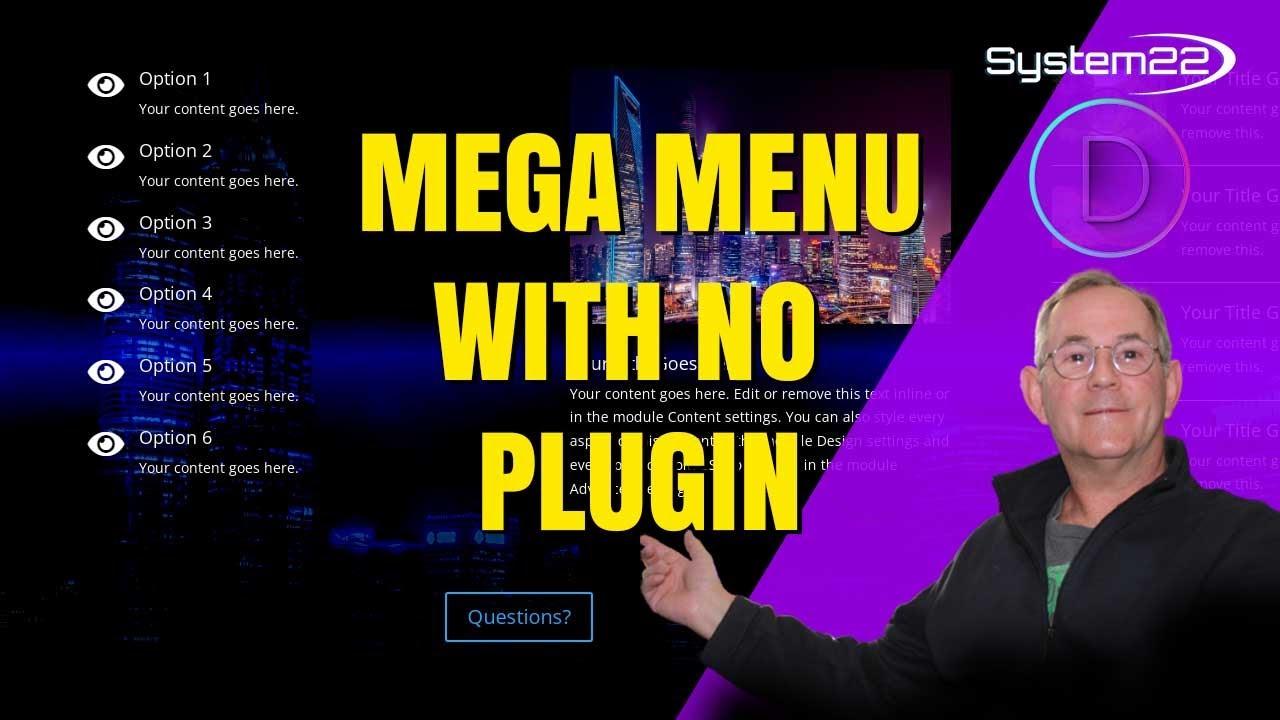 Divi Theme Mega Menu With No Plugin