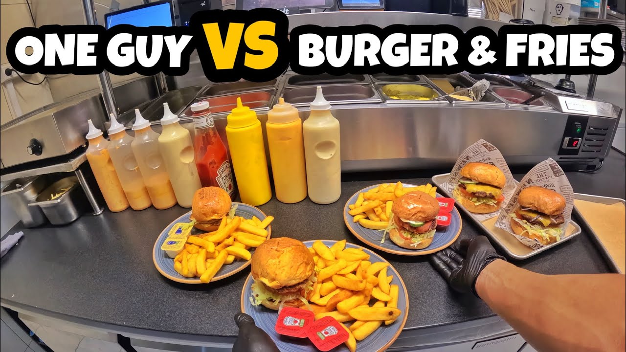 One Guy vs Burgers & Fries 🍔🍟 || POV COOKING || 
